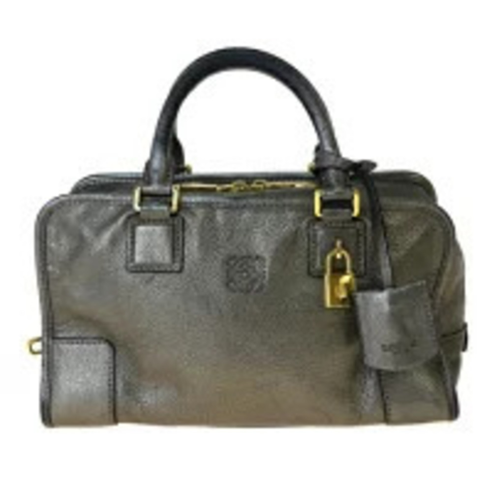 Loewe Amazona Handbag metallic gold leather padlock